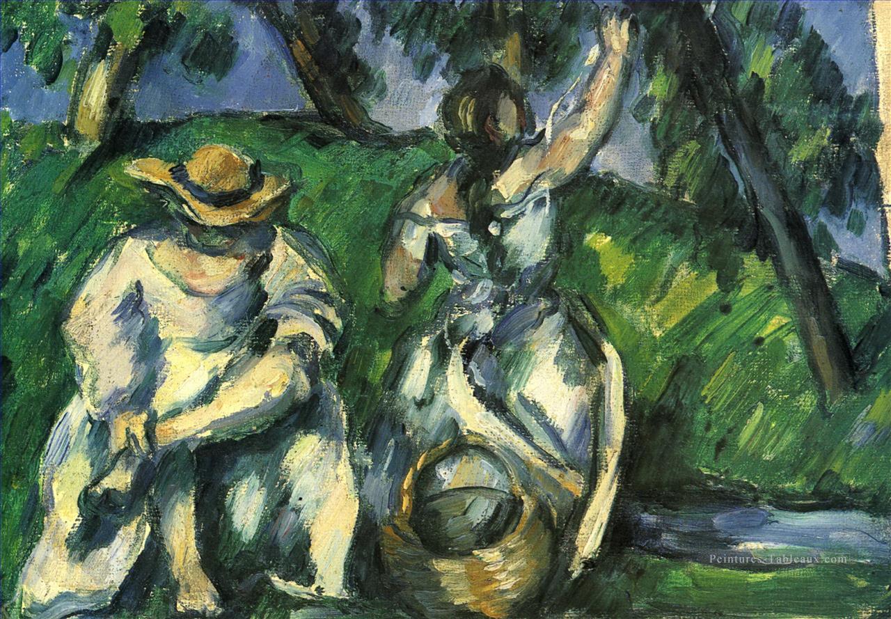 L’Obstpfluckerin Paul Cézanne Peintures à l'huile